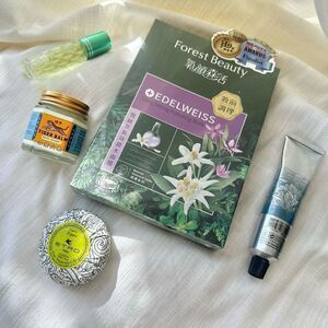 Mix of beauty products and soap